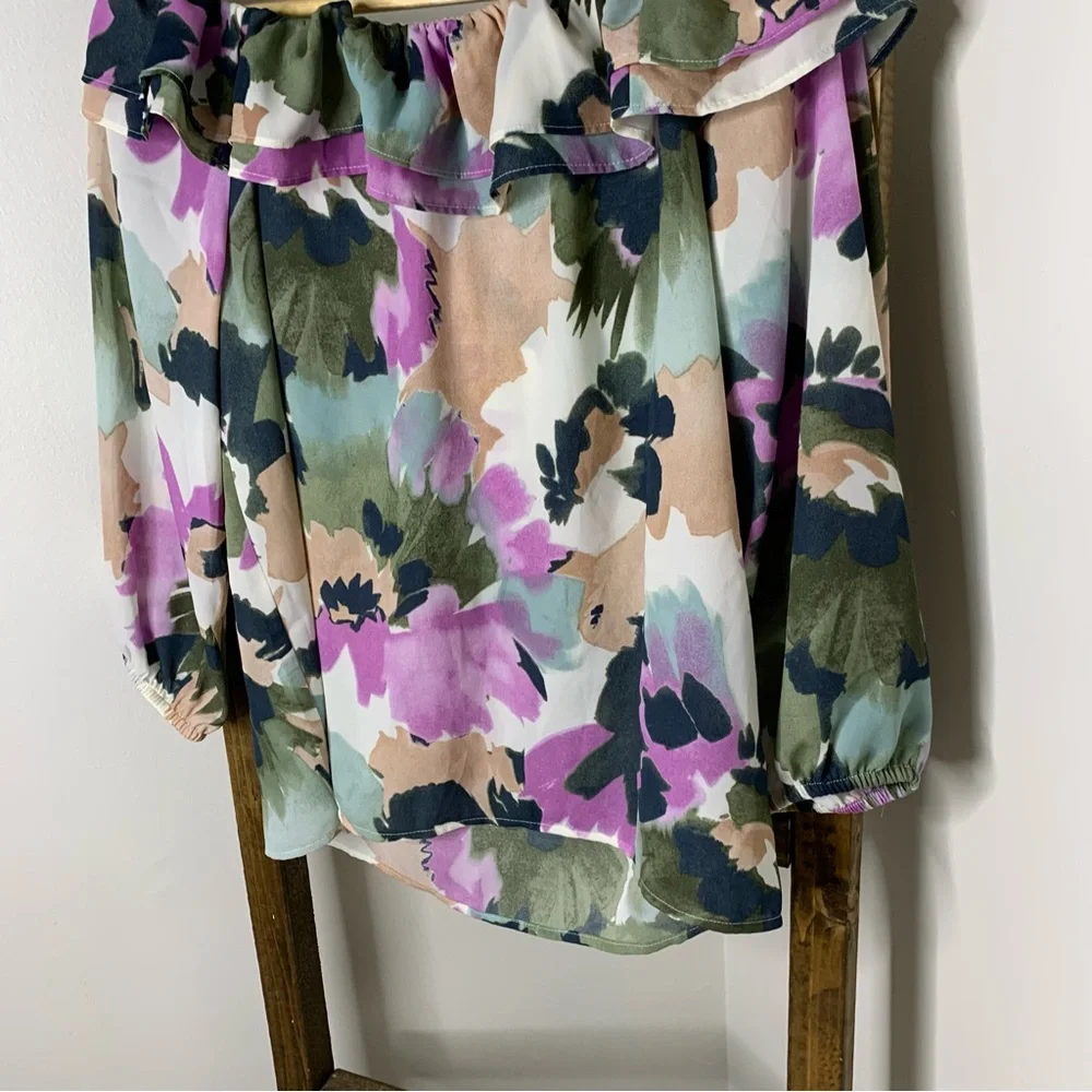J. Crew Mercantile Floral Off-Shoulder Women's Top Size S